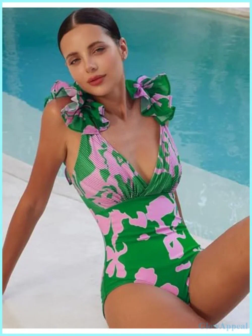 One Piece Swimsuit with Matching Skirt Sarong Adjustable Straps